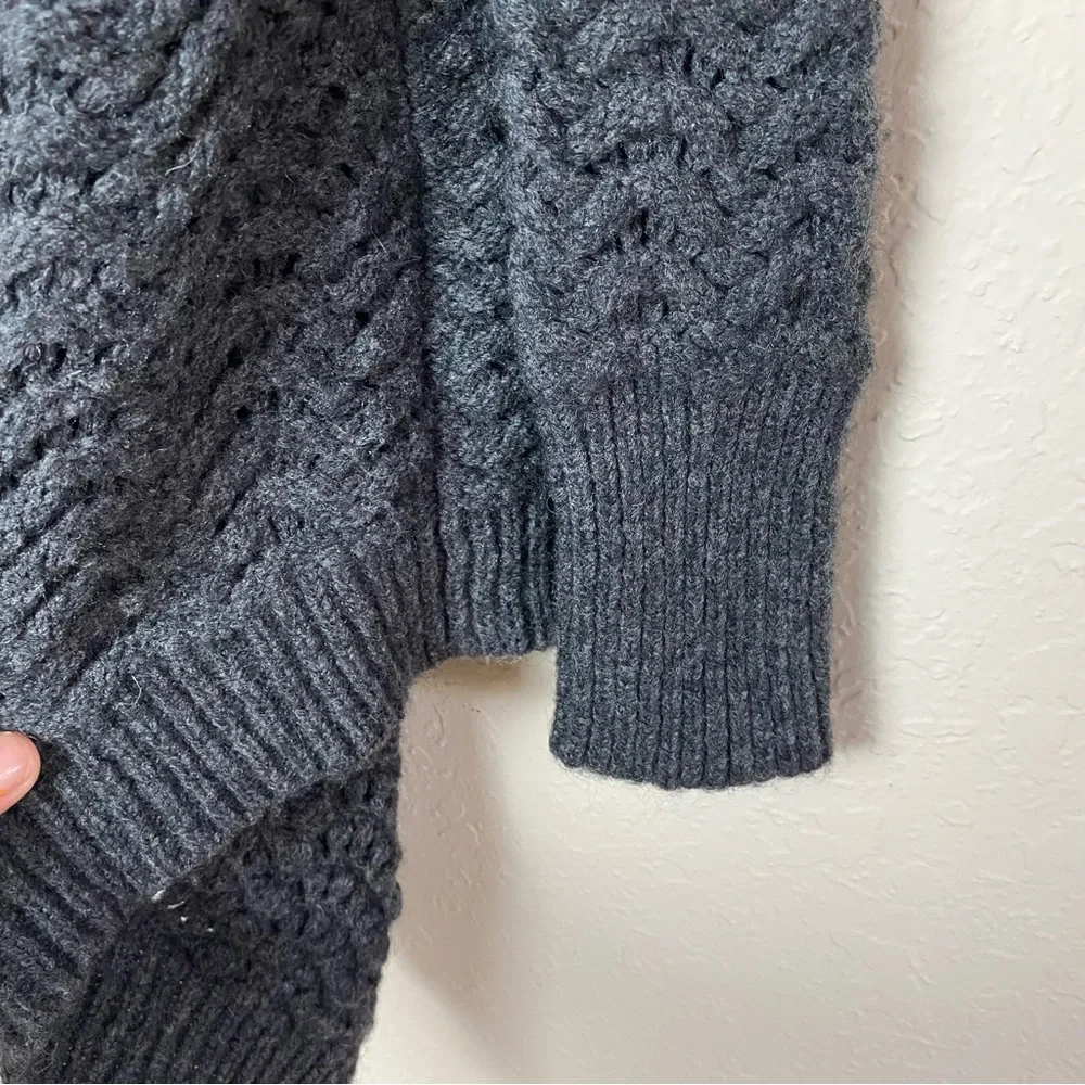 Joie Wool Blend Cascade Open Knit Cardigan Gray - Picture 3 of 7